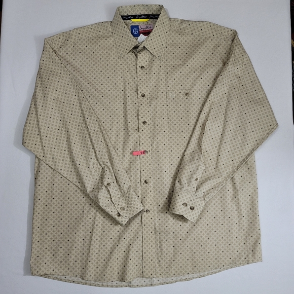 George Strait Wrangler Button Front Long Sleeve Cotton Shirt Sz XXL